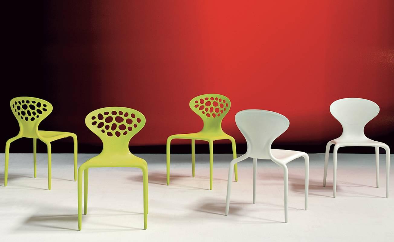 Contemporary Set of Four Moroso Supernatural Chairs with Perforated Back For Sale