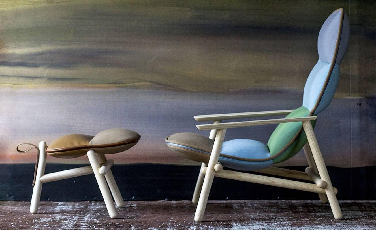 Moroso Lilo Lounge chair with ottoman by Patricia Urquiola in Tufted Fabric
Inspirations and citations from Scandinavian design, from the modernist idea of the 1950s, from the work of the great masters of design and from Achille Castiglioni for