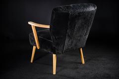 Alpina Armchair with Black Shearling Upholstery