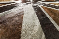 Union-Jag Flag Printed Cowhide, Chocolate and Caramel
