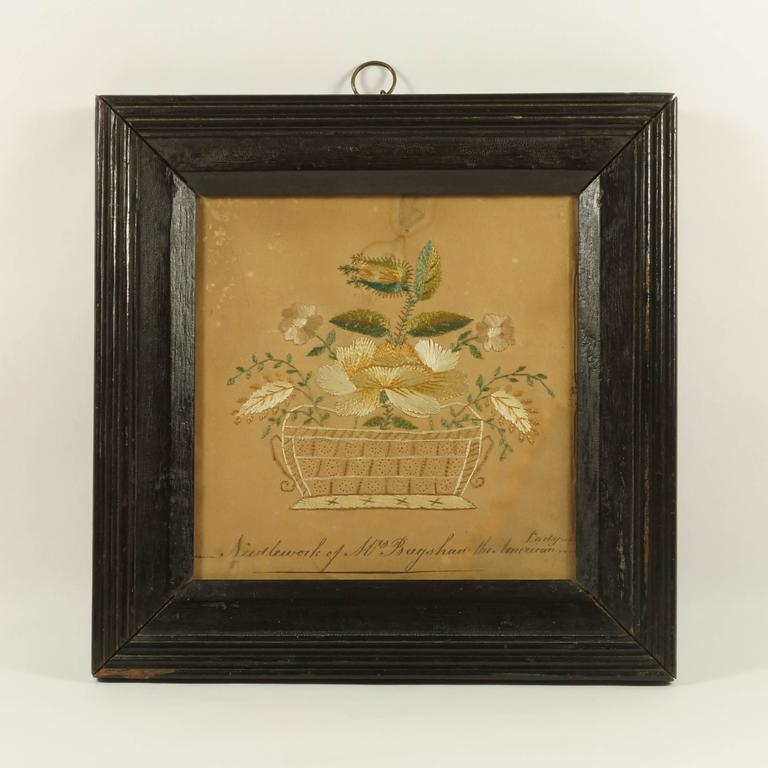 18th Century American Pin Prick Embroidery Picture on Paper, circa 1780