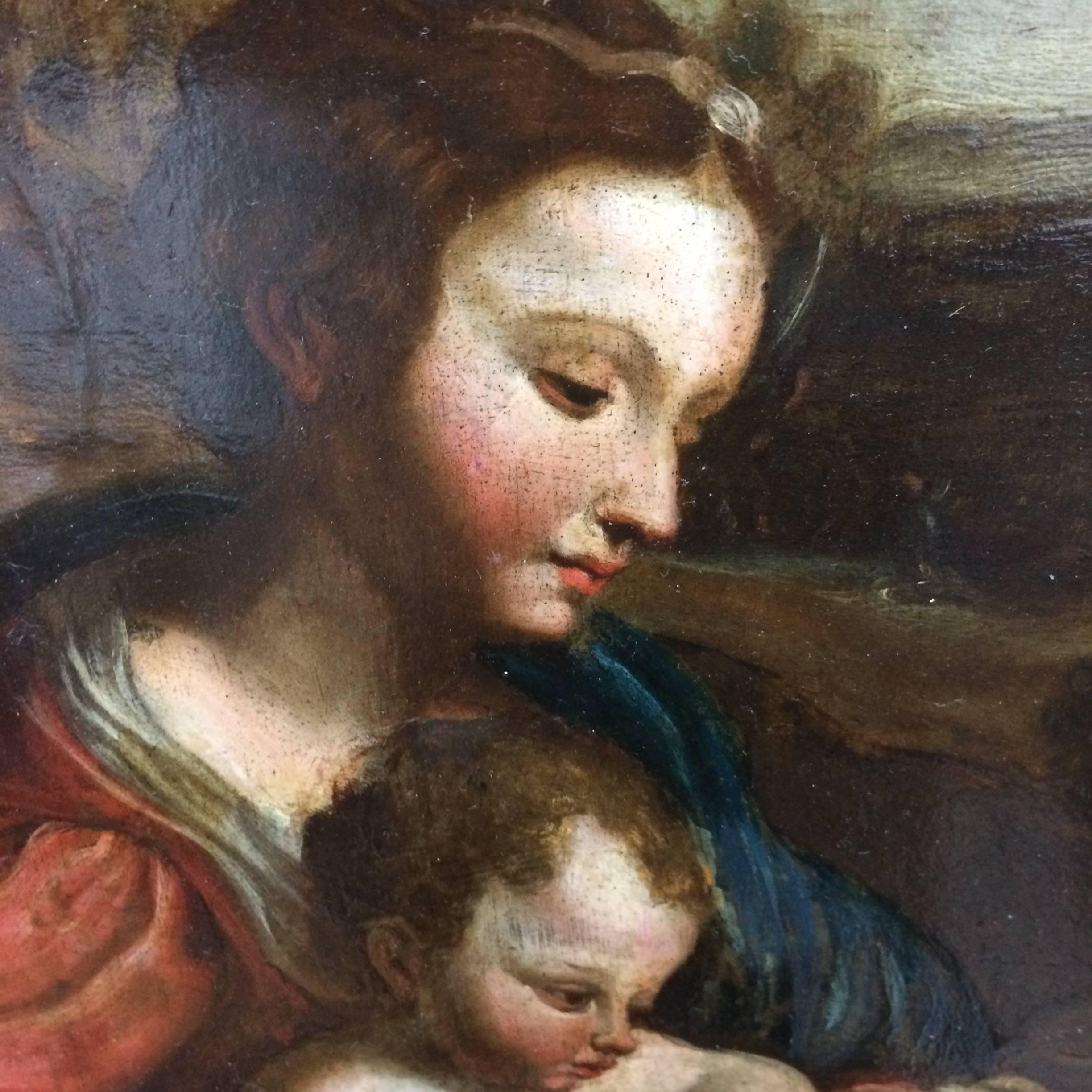 Oil on Copper, Holy Family, 17th Century For Sale 2