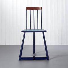 Handmade Leather and Gold Leaf Chair with Yellow Lacquer