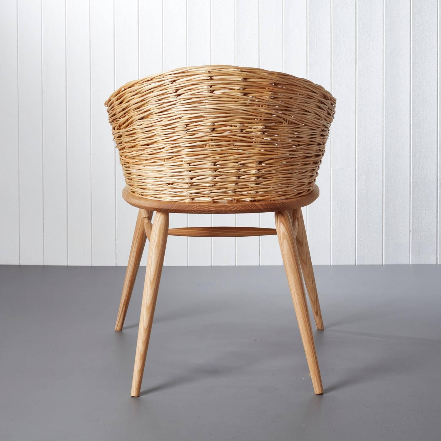 British Handwoven Willow Ash Chair by Gareth Neal For Sale