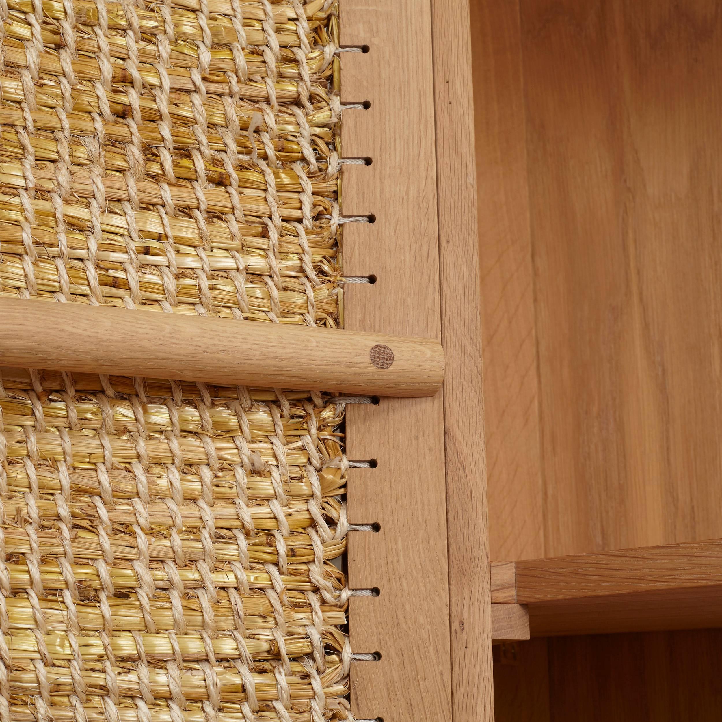 Handwoven Straw Oak Warming Cabinet by Gareth Neal and Kevin Gauld In New Condition In London, GB