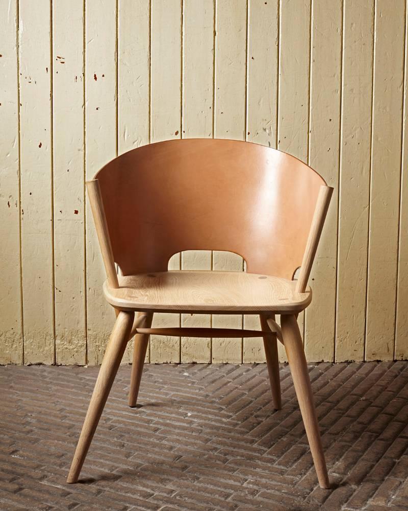Designed by Dalston-based furniture designer-maker Gareth Neal and Bill Amberg Studio - renowned for their expertise in leather craftsmanship - the Hamylin leather-backed chair is both stylish and versatile, making an excellent dining chair, library