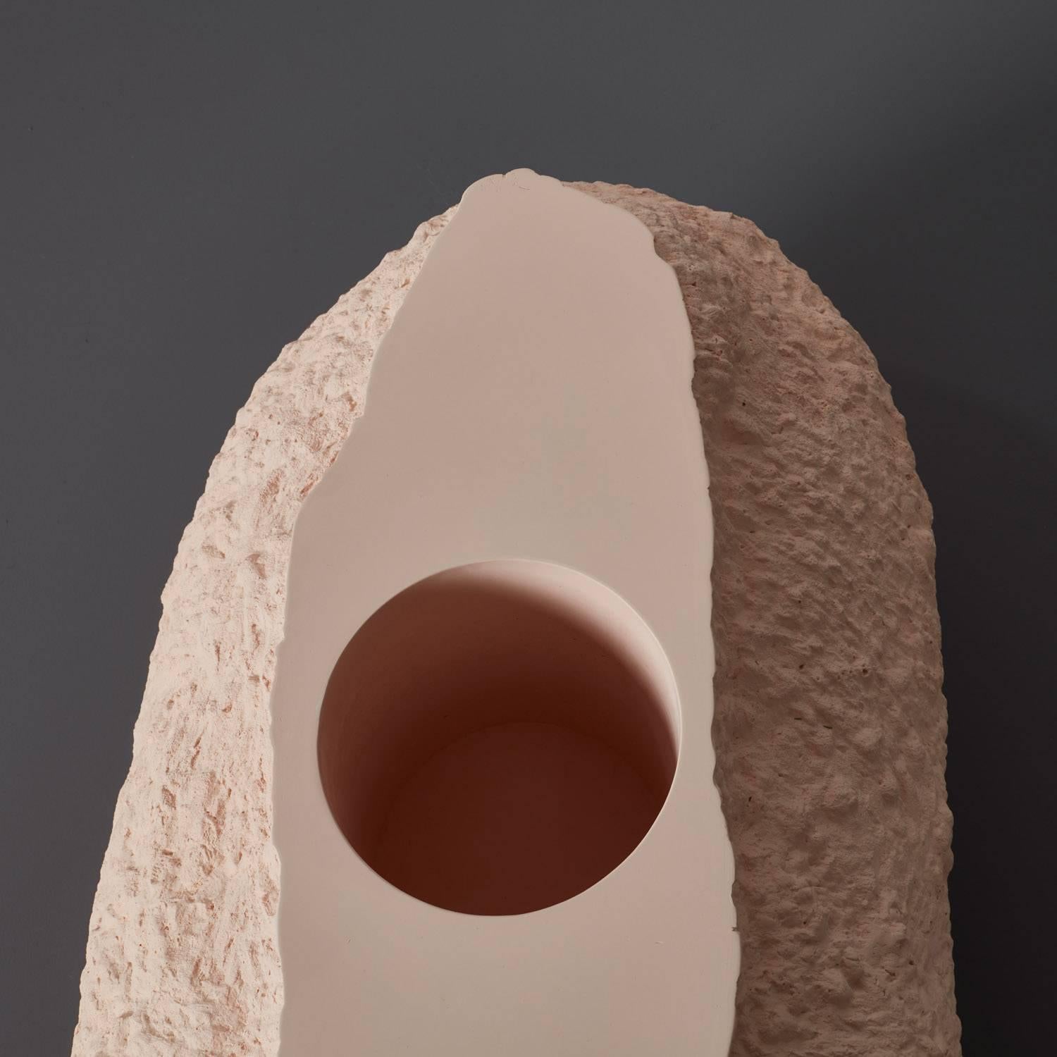 Contemporary Handcast Decorative Jesmonite Acacia Vessel by Malgorzata Bany the New Craftsmen For Sale