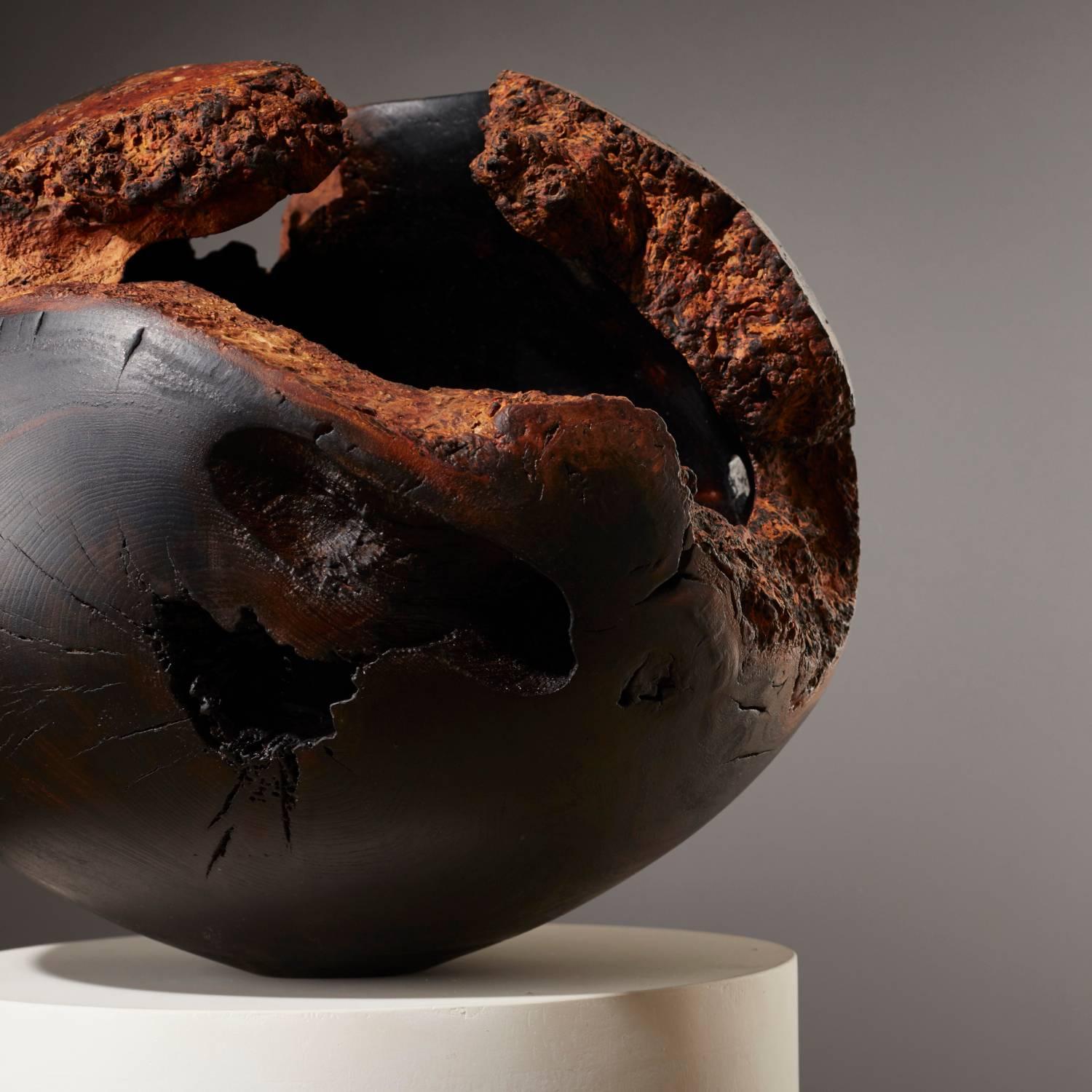 British Scorched Hollow by Eleanor Lakelin Mulberry Wood Sculpture The New Craftsmen