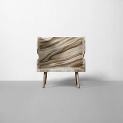 Hand-Painted Plank Settle Bench in Tulipwood by Sue Skeen for the New Craftsmen