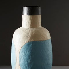 Large Handmade Blue and White Ceramic Stoneware Vase by Daniel Reynolds