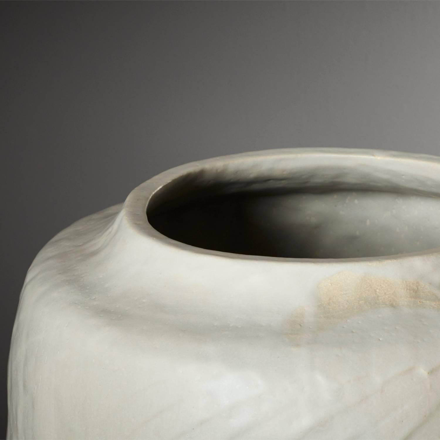 British Large Handmade Grey Ceramic Stoneware Vase by Daniel Reynolds the New Craftsmen