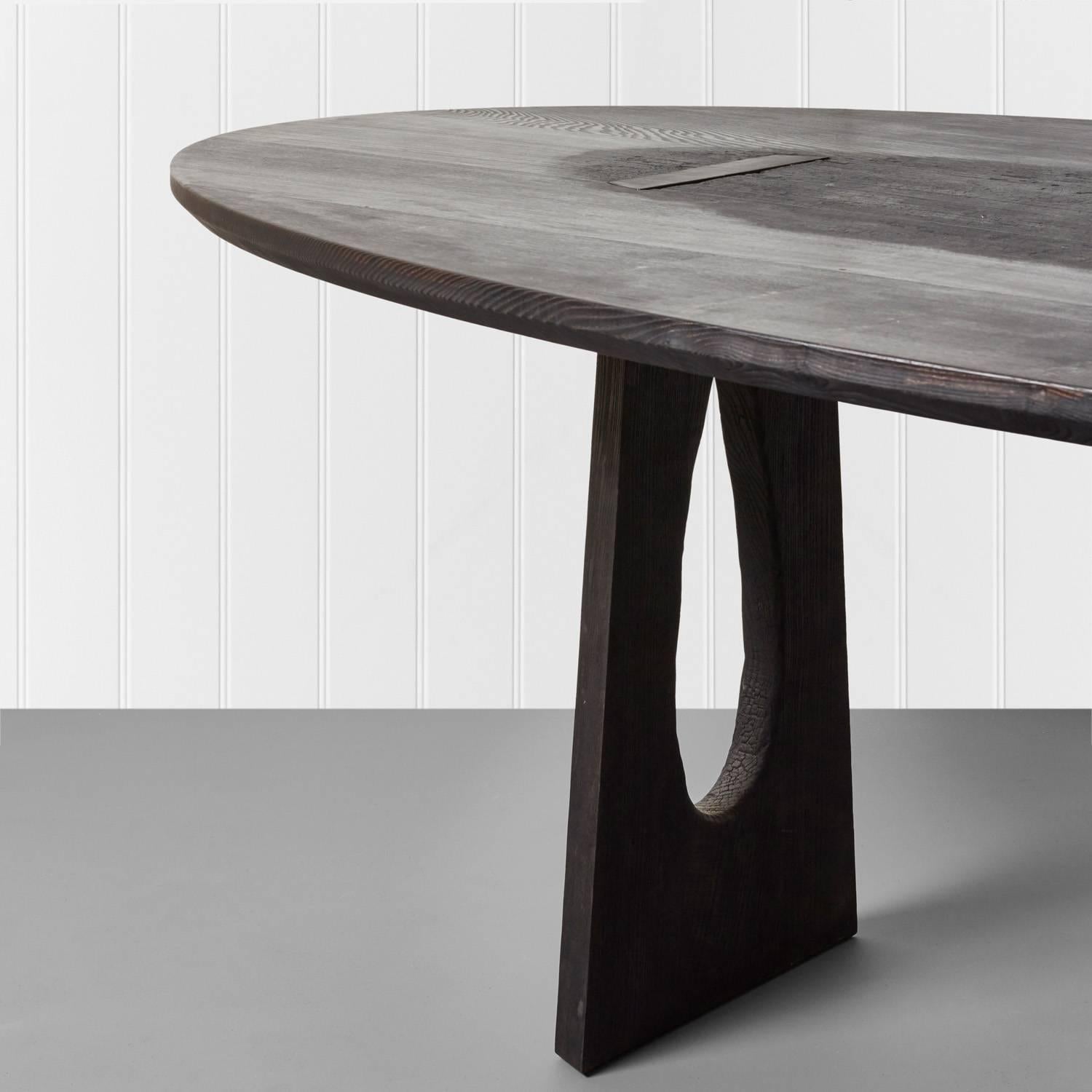 Modern Handmade Black Scorched Ash Dining Table by Sebastian Cox for the New Craftsmen For Sale