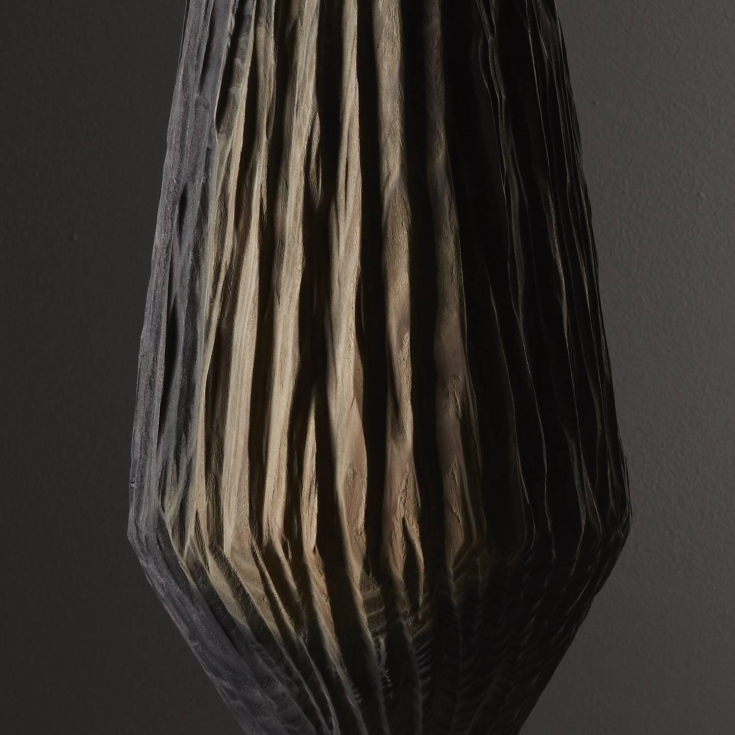 Contemporary Handmade Giant Redwood Black Basalte Vessel by Eleanor Lakelin