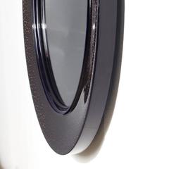 Contemporary Handmade Blue Lacquer 24-carat Gold Oculus Modern Wall Mirror