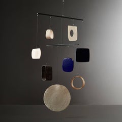 Large Handmade Ceramic and Glass Mobile by Daniel Reynolds the New Craftsmen