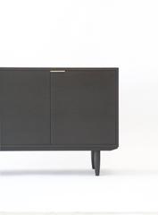 All Black Ebony Sideboard with Brass Pulls