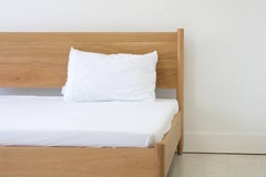 Modern Solid Wood White Oak Bed with Tapered Legs