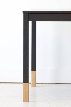 Black Metal and Solid Wood Table