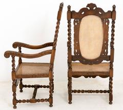 Pair of Oak Carolean Style Chairs