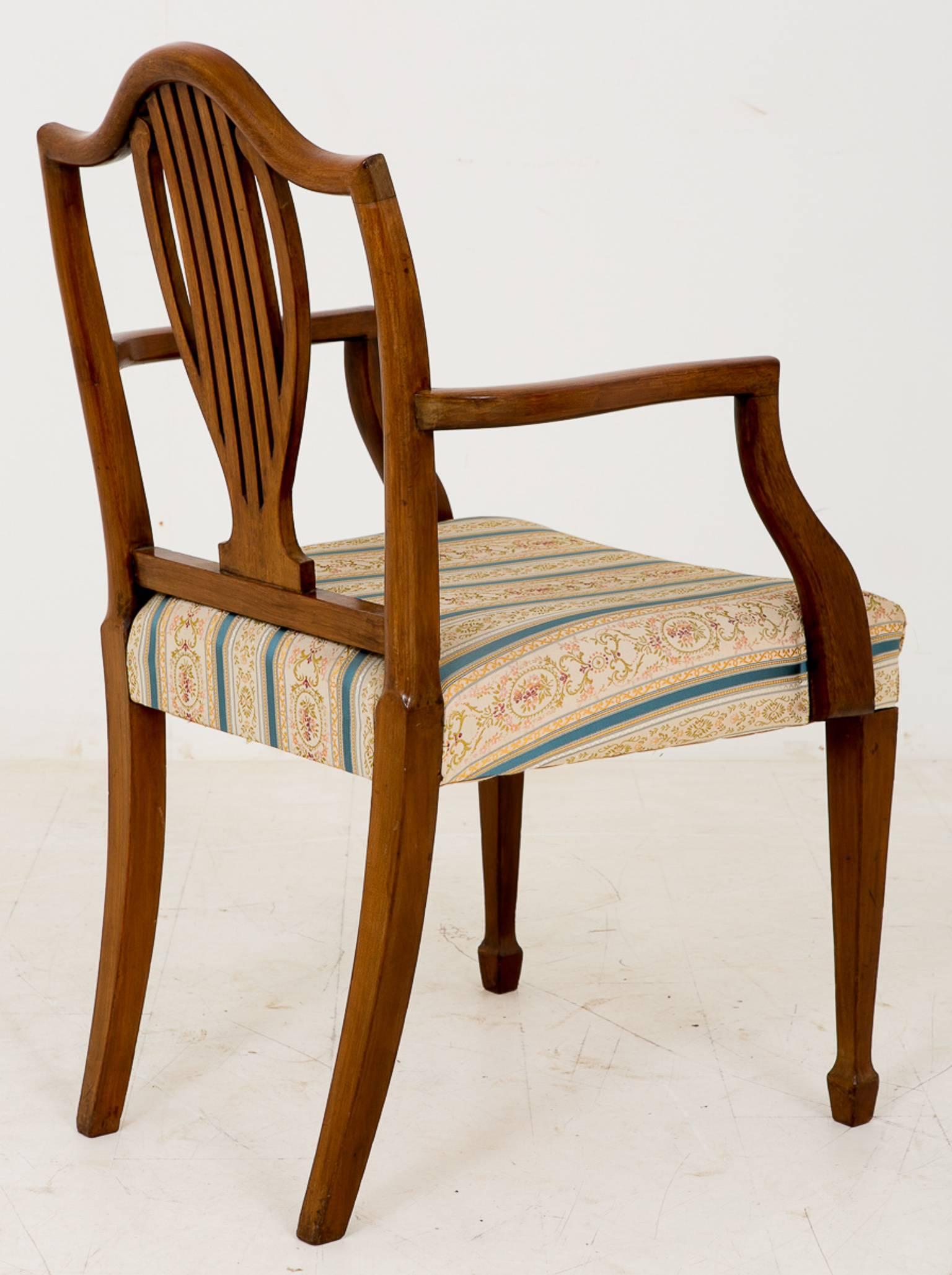 British Set of Eight Hepplewhite Influenced Chairs For Sale
