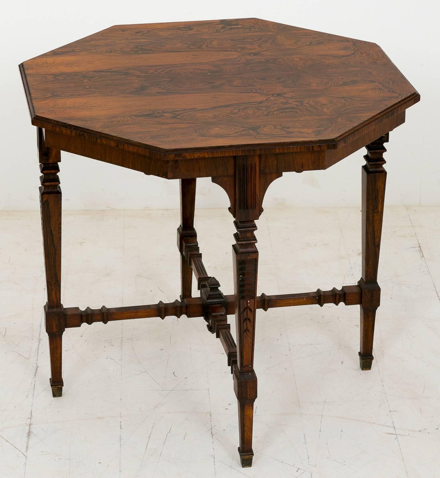 British Late Victorian Rio Rosewood Octagonal Occasional Table For Sale