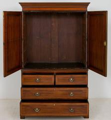 Sheraton Style Mahogany Inlaid Linen Press