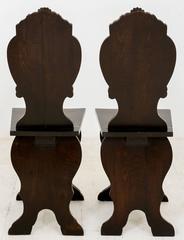 Pair of Lime Wood Carved Italian Hall Chairs