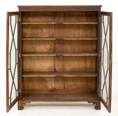 Mahogany Georgian Influenced Two-Door Glazed Bookcase