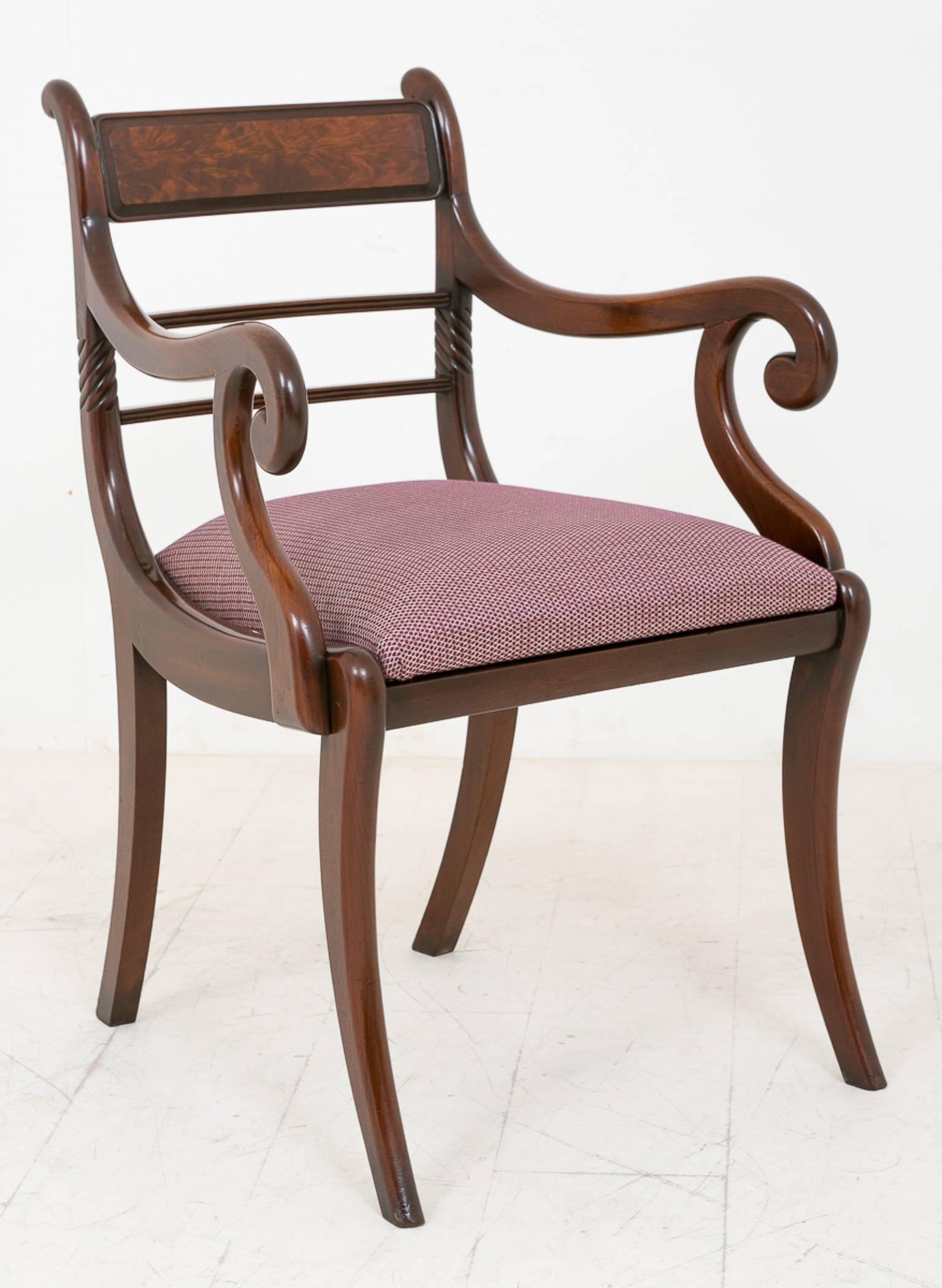 British Pair of Regency Mahogany Library Chairs For Sale
