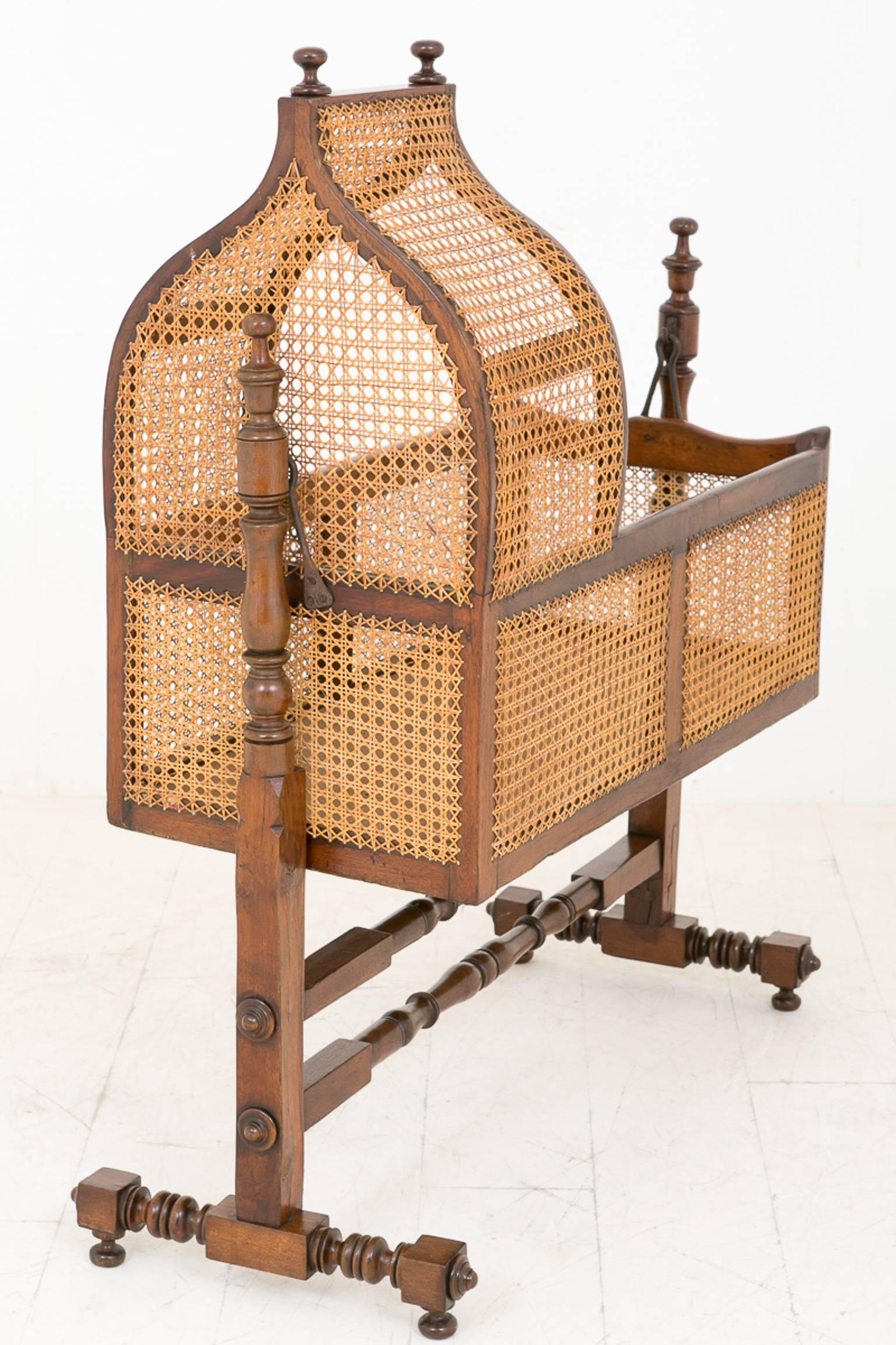 Early 19th Century William IV Mahogany Cane Crib For Sale