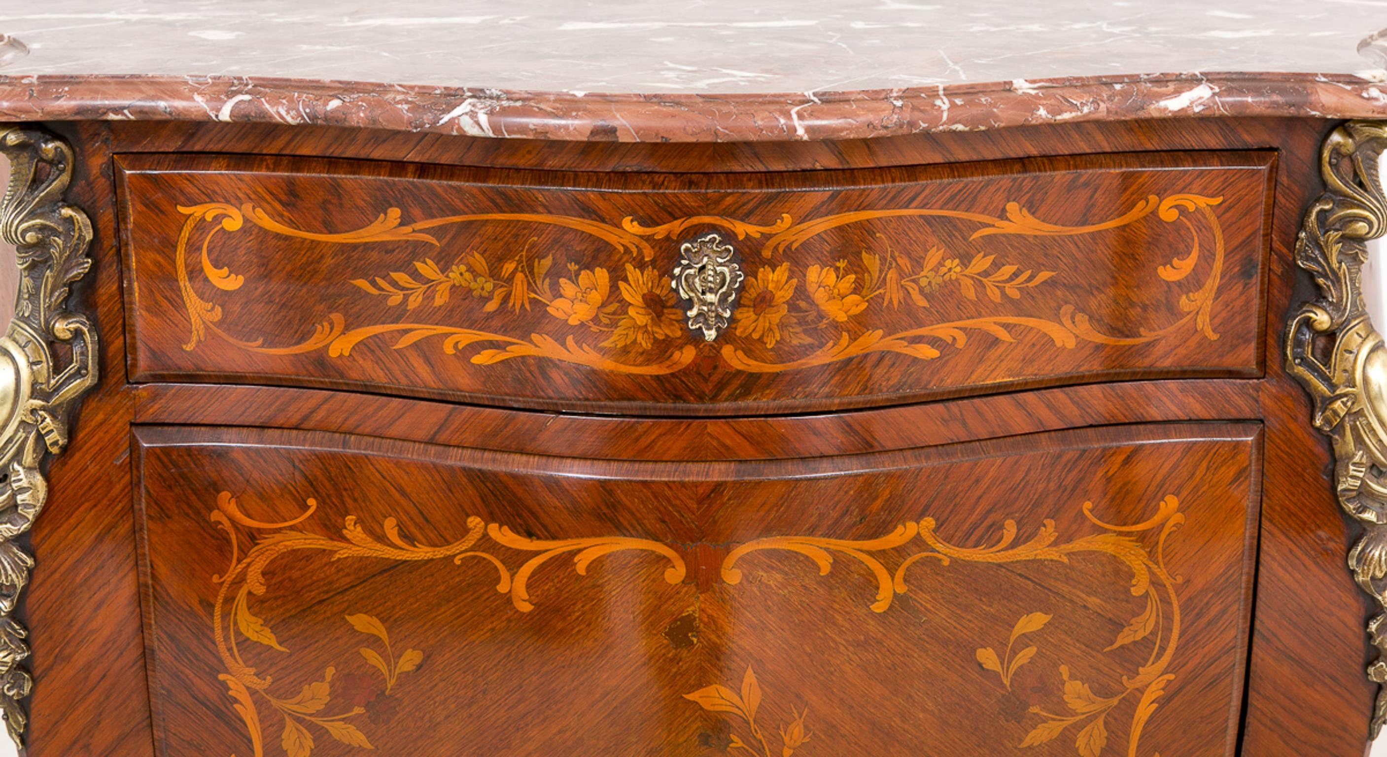 French Marquetry Side Cabinet For Sale 2