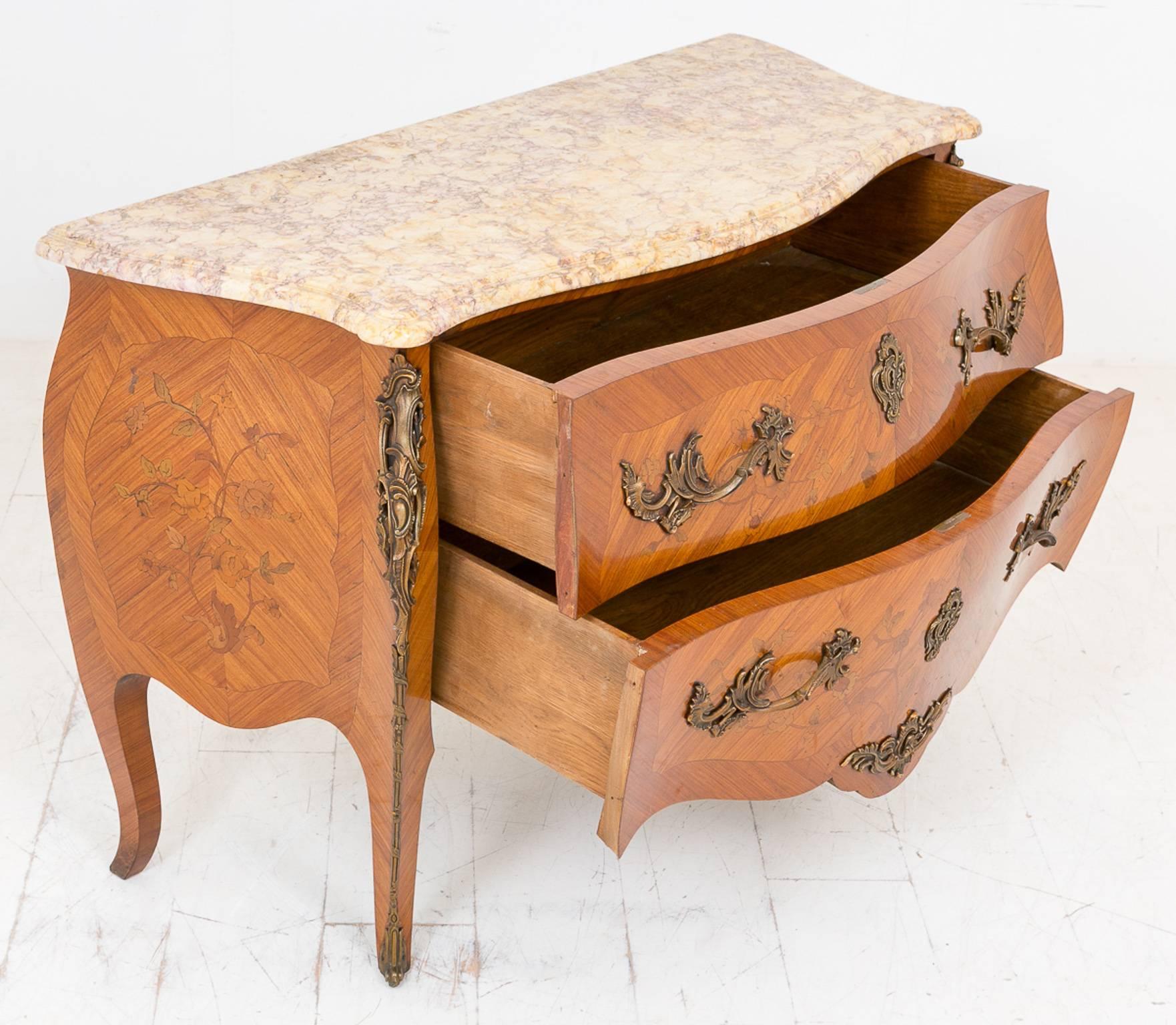 Marquetry Superb French Walnut Commode For Sale