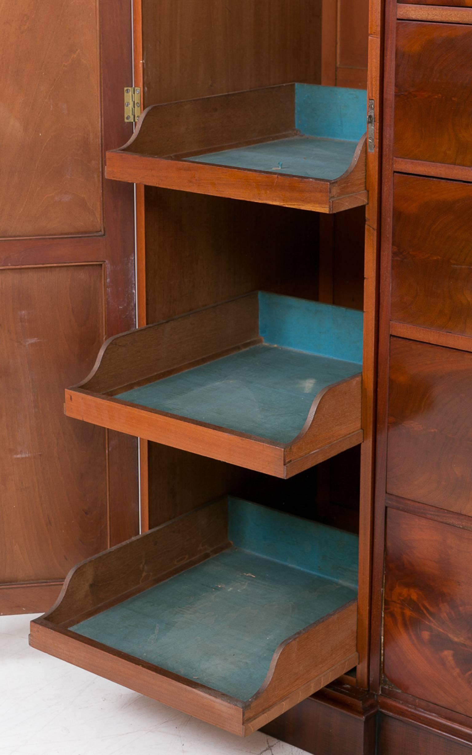 Mid-19th Century Superb Quality Mahogany Turret Wardrobe For Sale