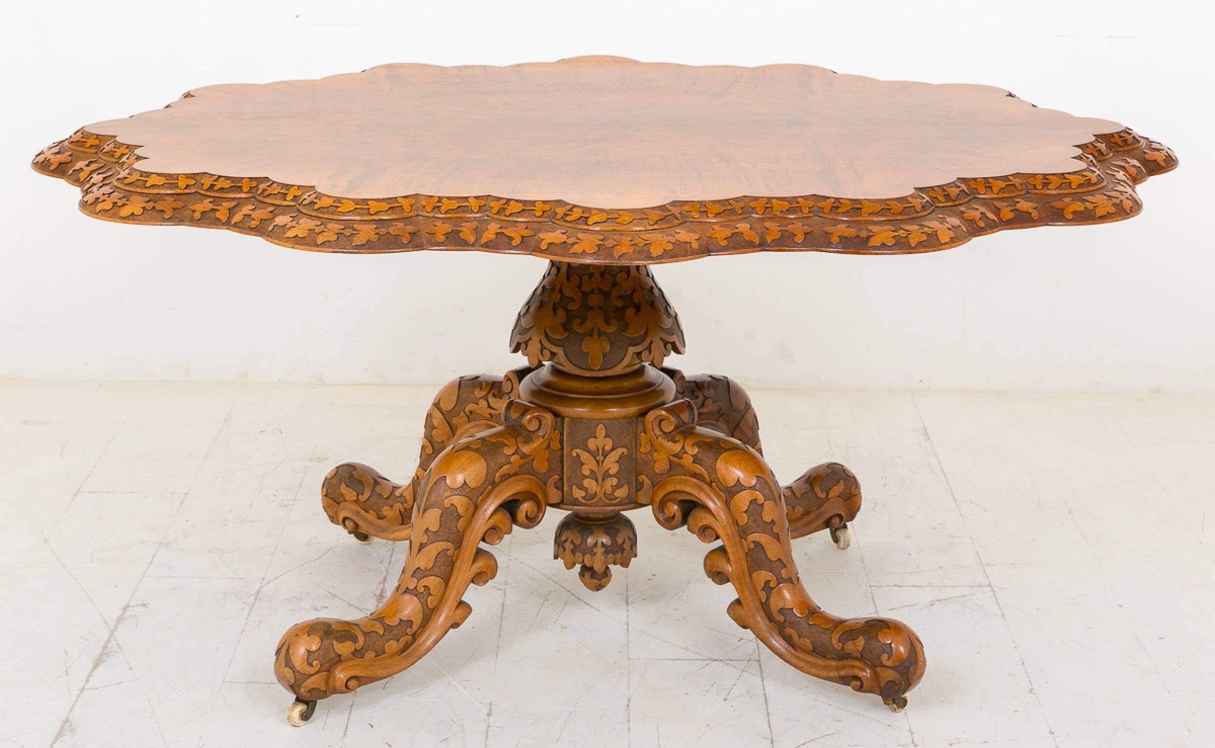 British Superb Quality Walnut Centre Table For Sale