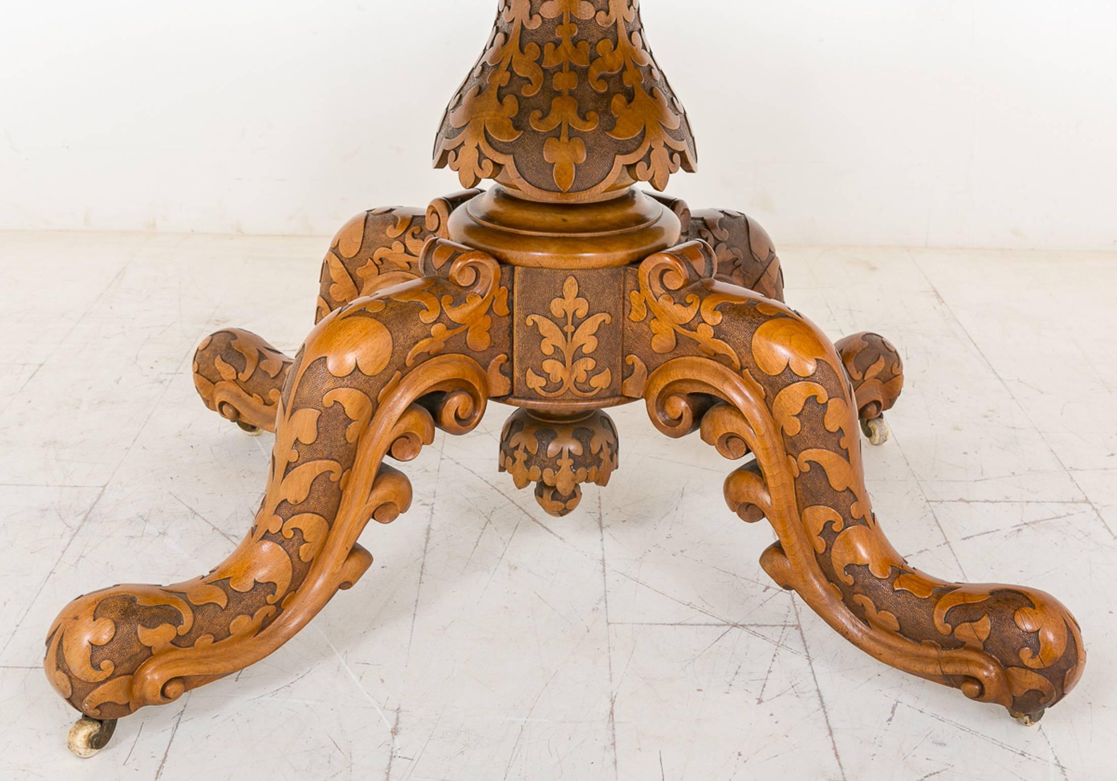 Carved Superb Quality Walnut Centre Table For Sale