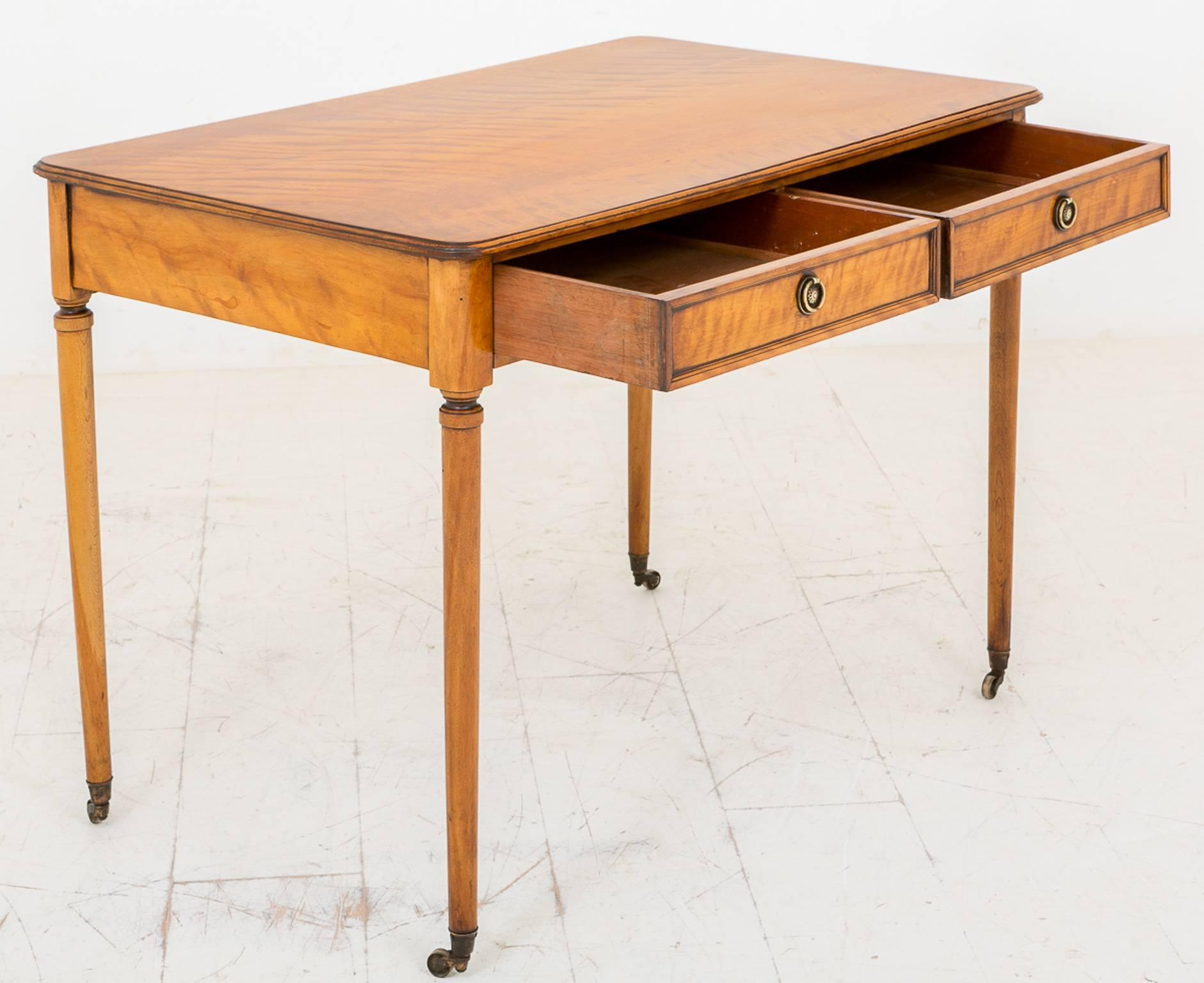 British Early Victorian Satin Birch Side Table