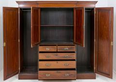 Sheraton Revival Mahogany Breakfront Wardrobe
