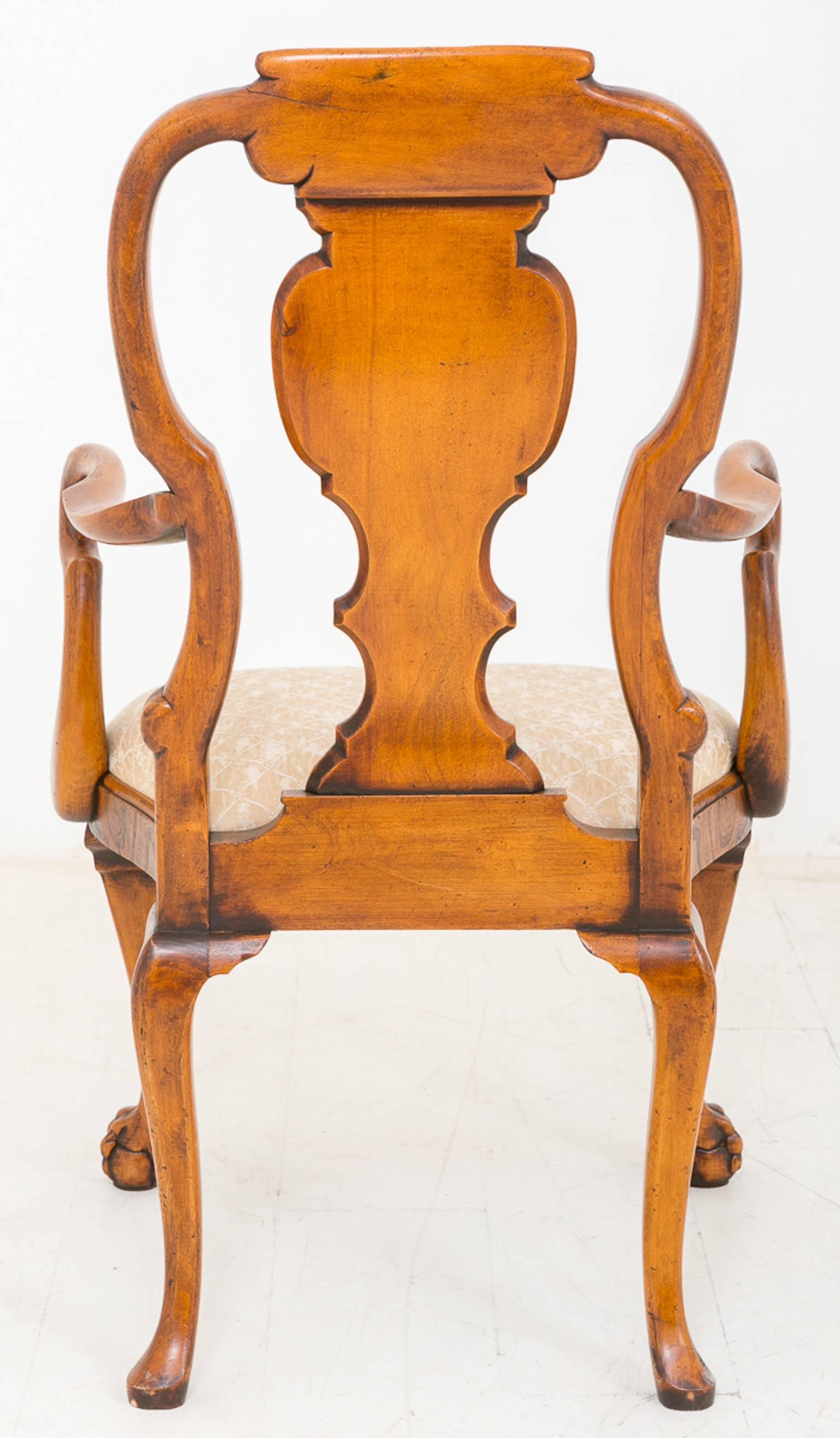 Set of Fourteen Burr Elm Queen Anne Style Chairs For Sale 3