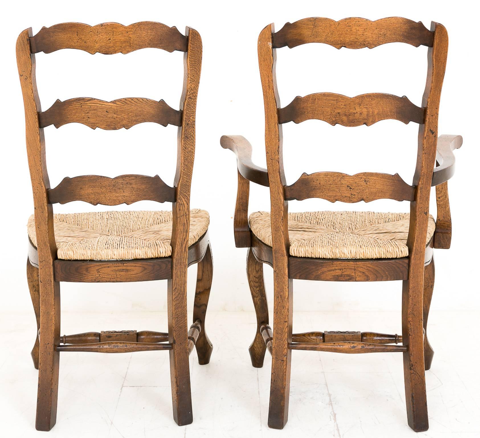 Set of Ten Oak French Chairs In Good Condition For Sale In Norwich, Norfolk