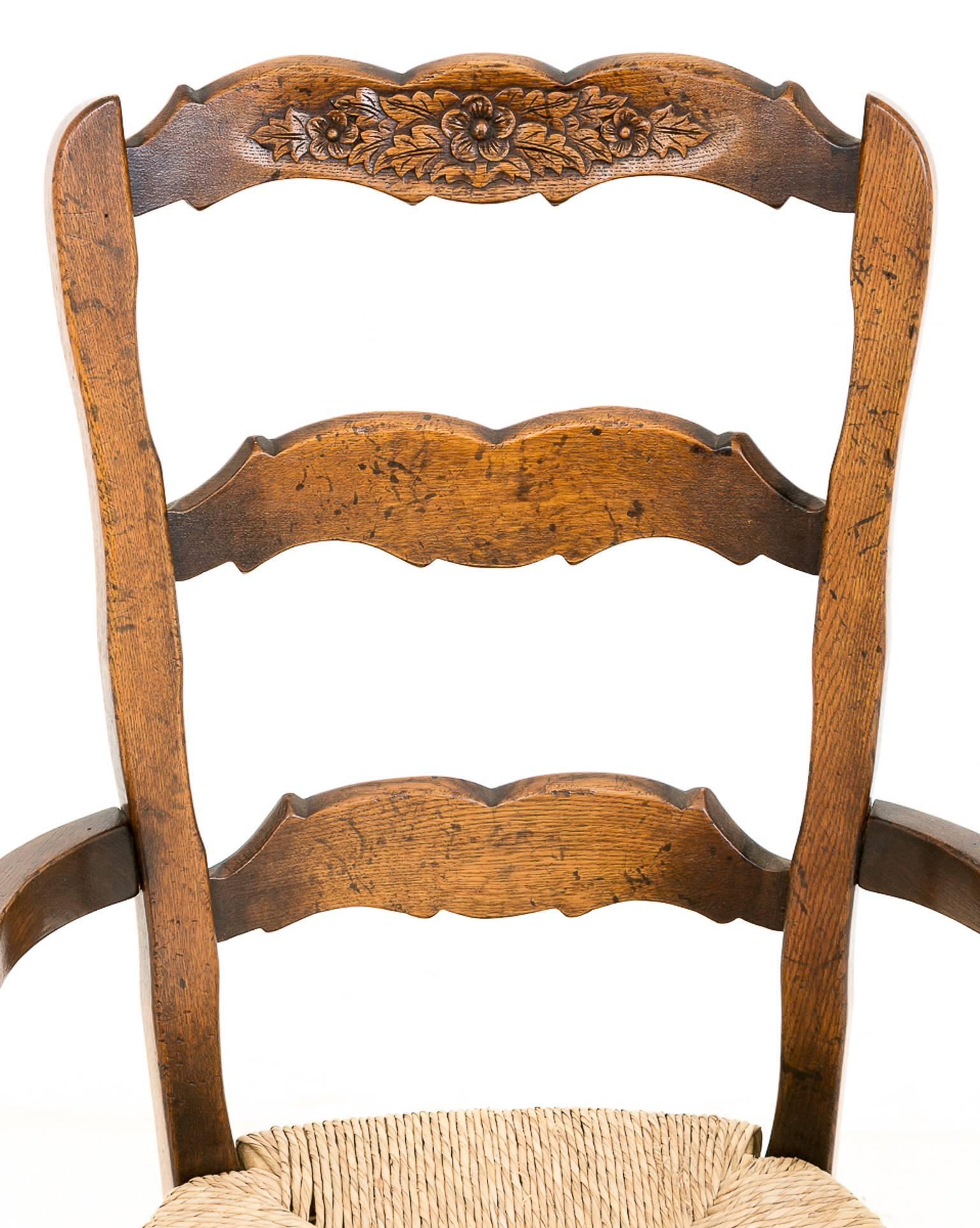 Early 20th Century Set of Ten Oak French Chairs For Sale