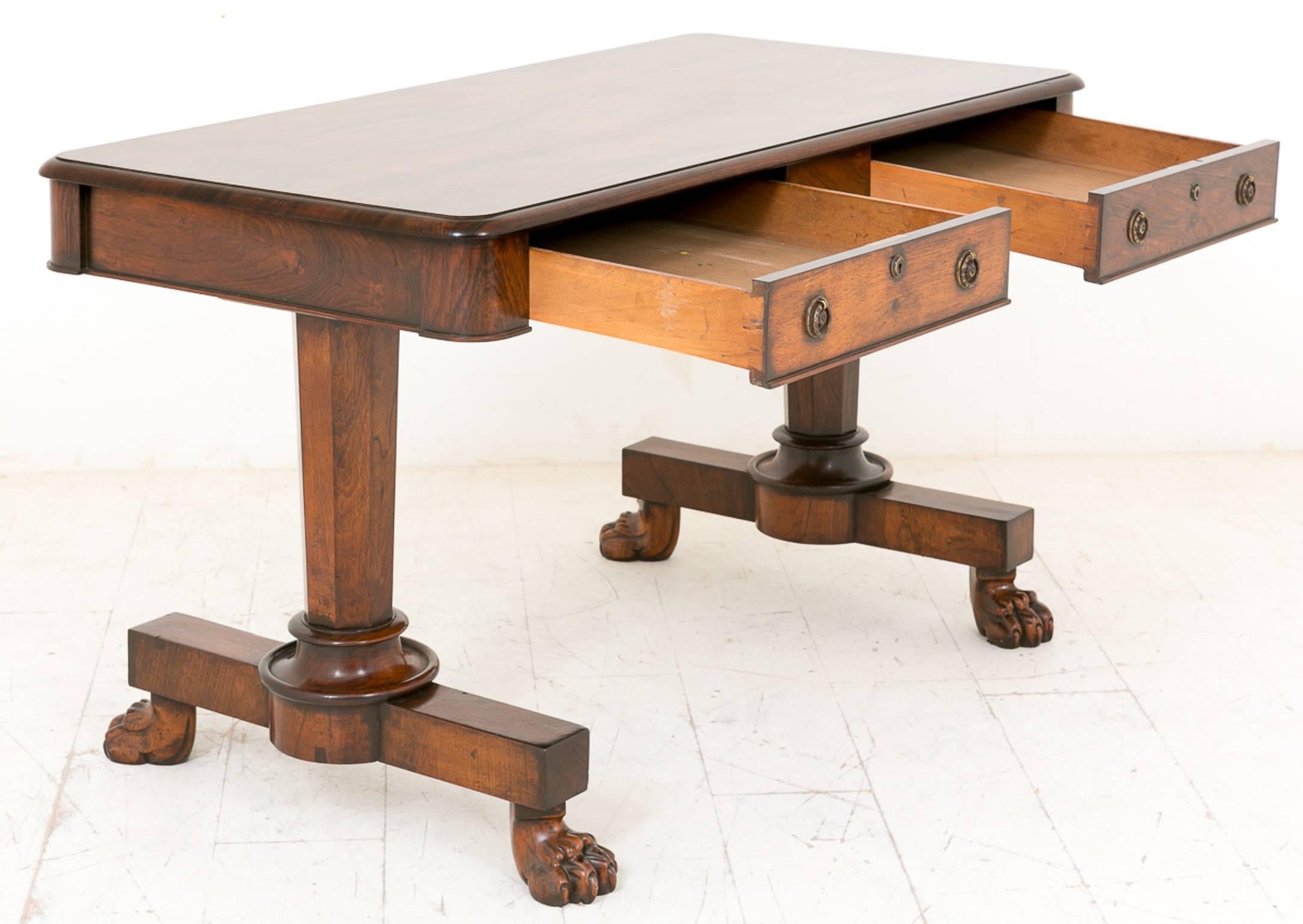 British William iv Rosewood Library Table For Sale