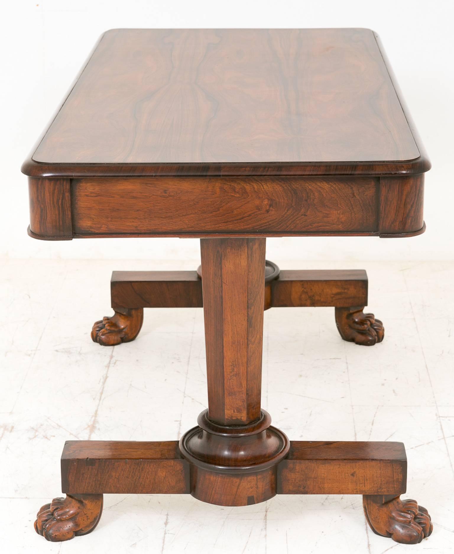 William iv Rosewood Library Table In Good Condition For Sale In Norwich, Norfolk