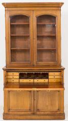 Victorian Blonde Oak Bookcase