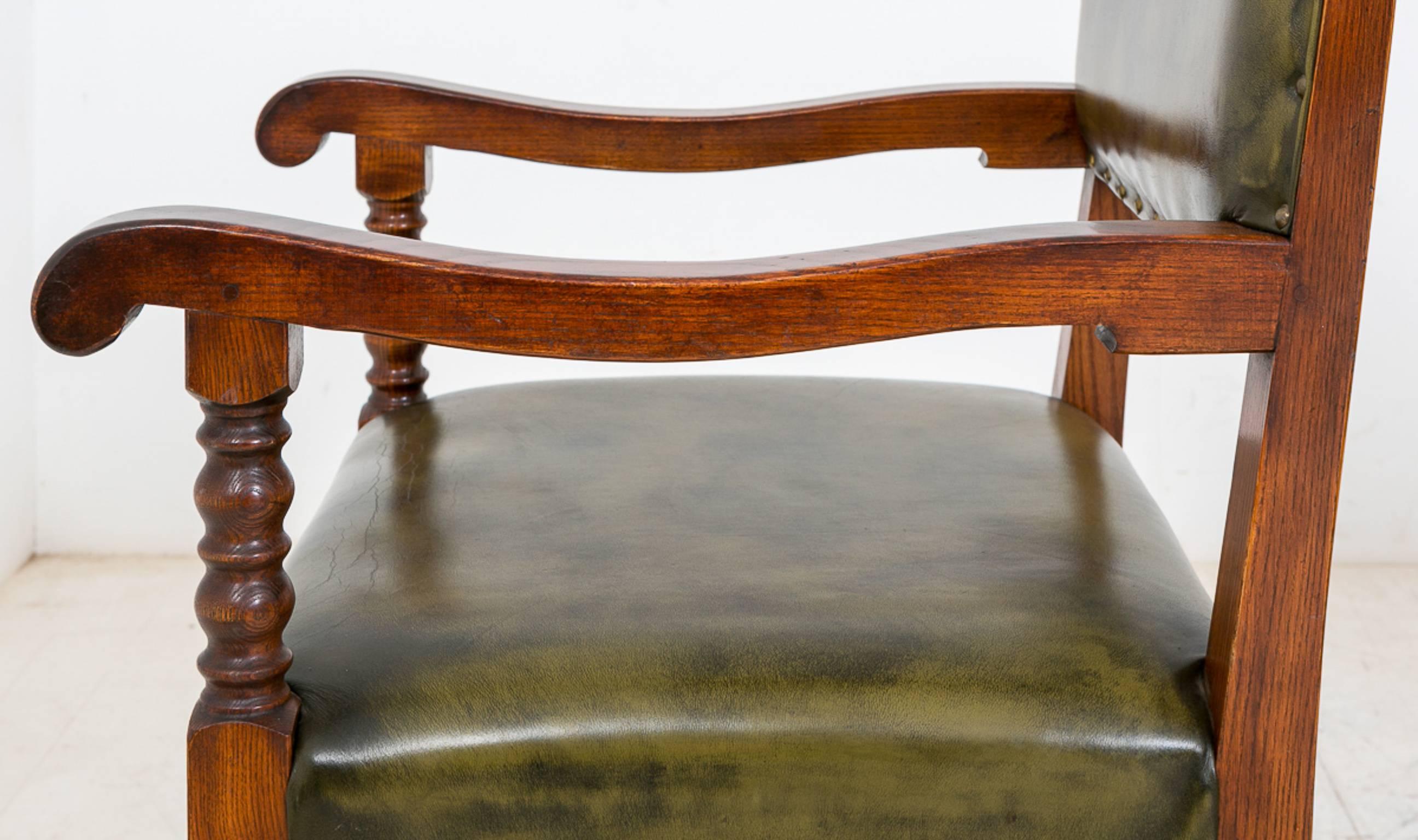 Set of 14 Oak Jacobean Style Chairs For Sale 2
