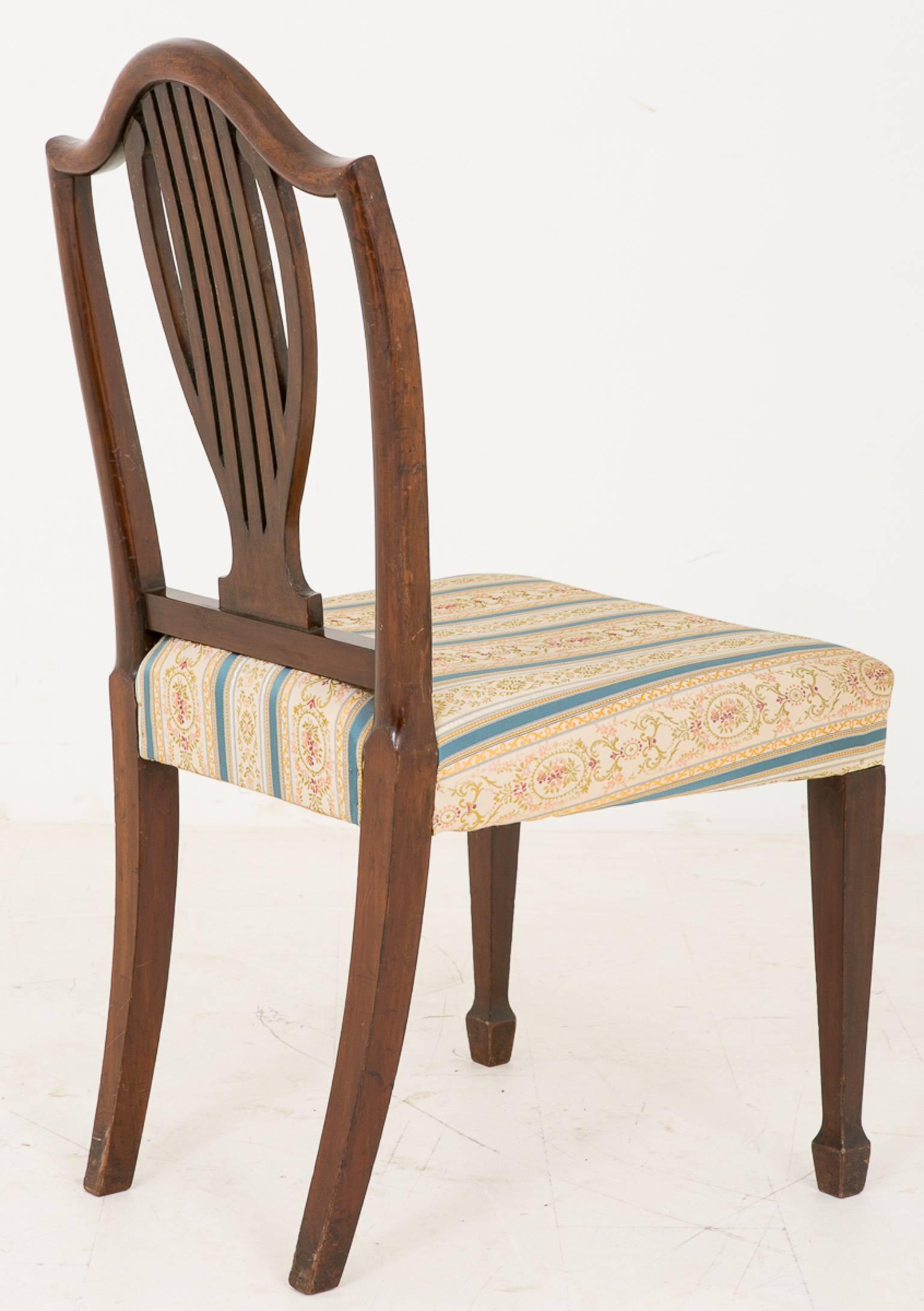 Set of Eight Hepplewhite Influenced Chairs For Sale 2