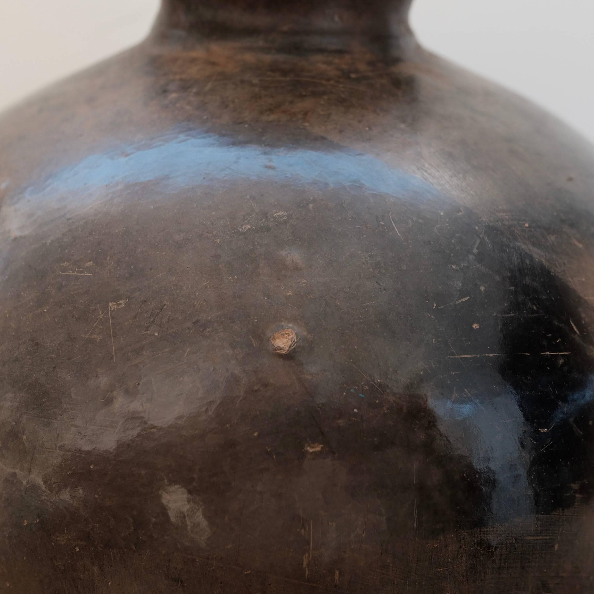 Mexican Rare, Mid-20th Century Black Clay Ceramic Mezcal Vessel from Oaxaca, Mexico