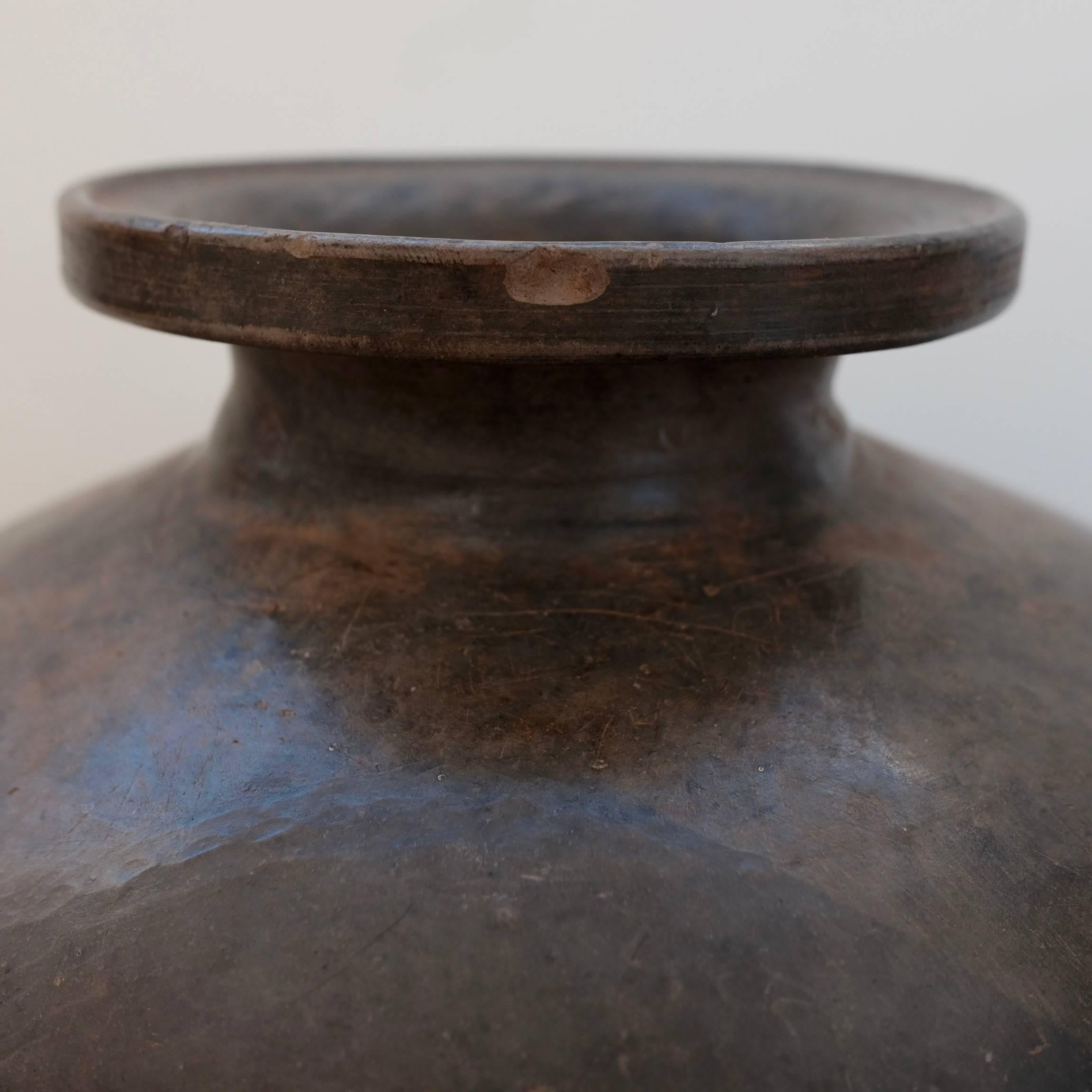 Fired Rare, Mid-20th Century Black Clay Ceramic Mezcal Vessel from Oaxaca, Mexico