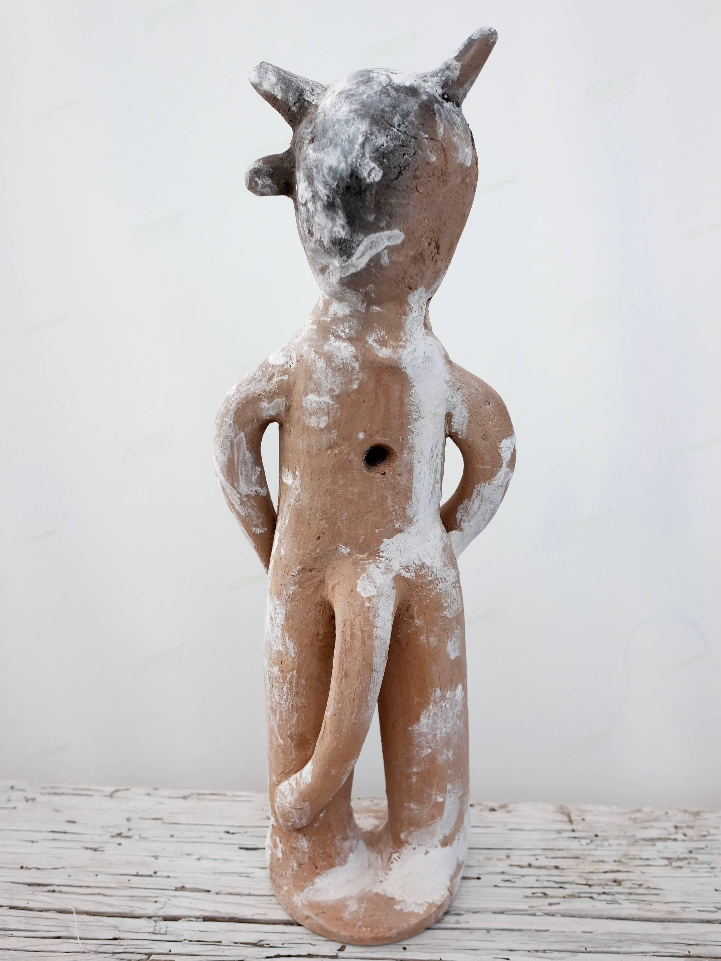 Fired Contemporary Clay Sculpture by Serapio Medrano from Jalisco, Mexico