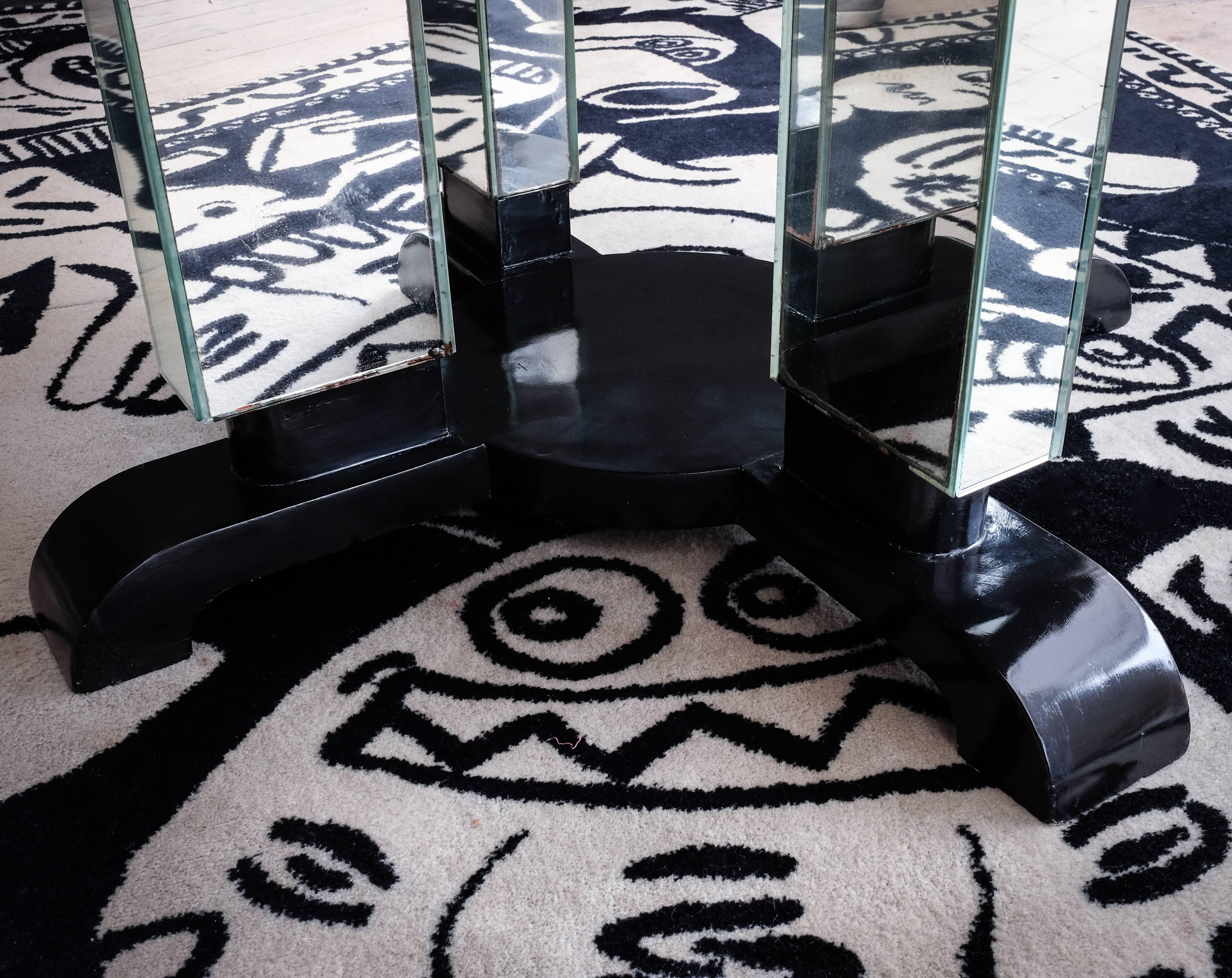 French Jules Leleu Documented Mirrored Coffee Table