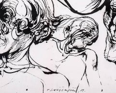 Vladimir Velickovic, Faces, Ink on Paper 2001